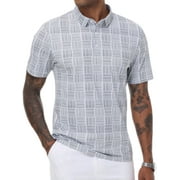 Weilanxin Men's Golf Polo Shirts Short Sleeve Striped Performance Moisture Wicking Dry Fit Golf Shirts for Men